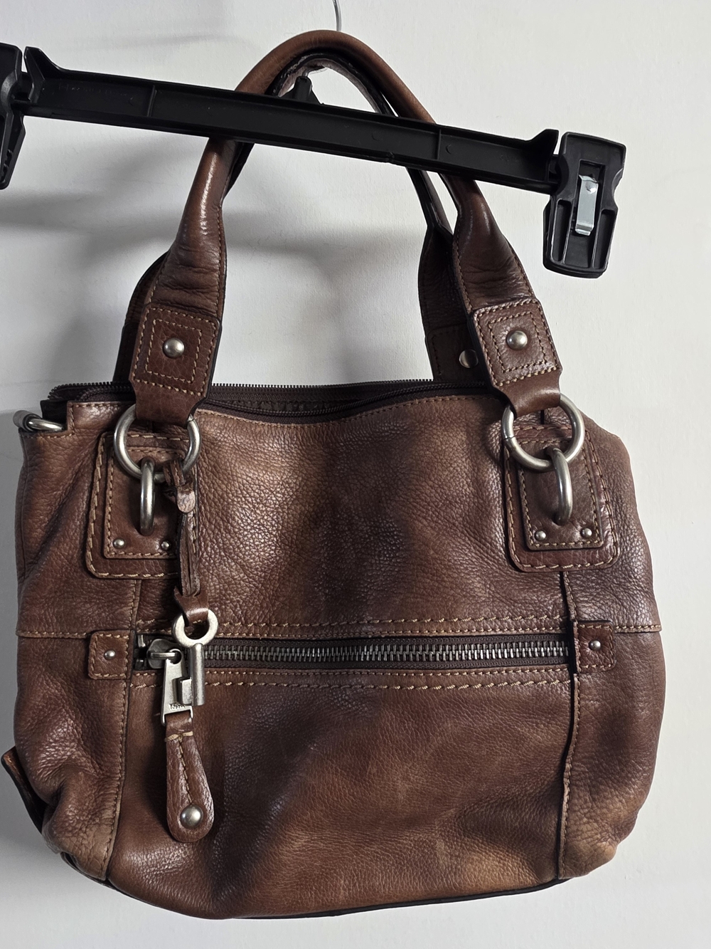 Fossil Brown Leather Tote Bag - Classic Carryall